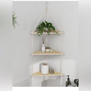 Natural Wood Triangle Wall Hanging Decor